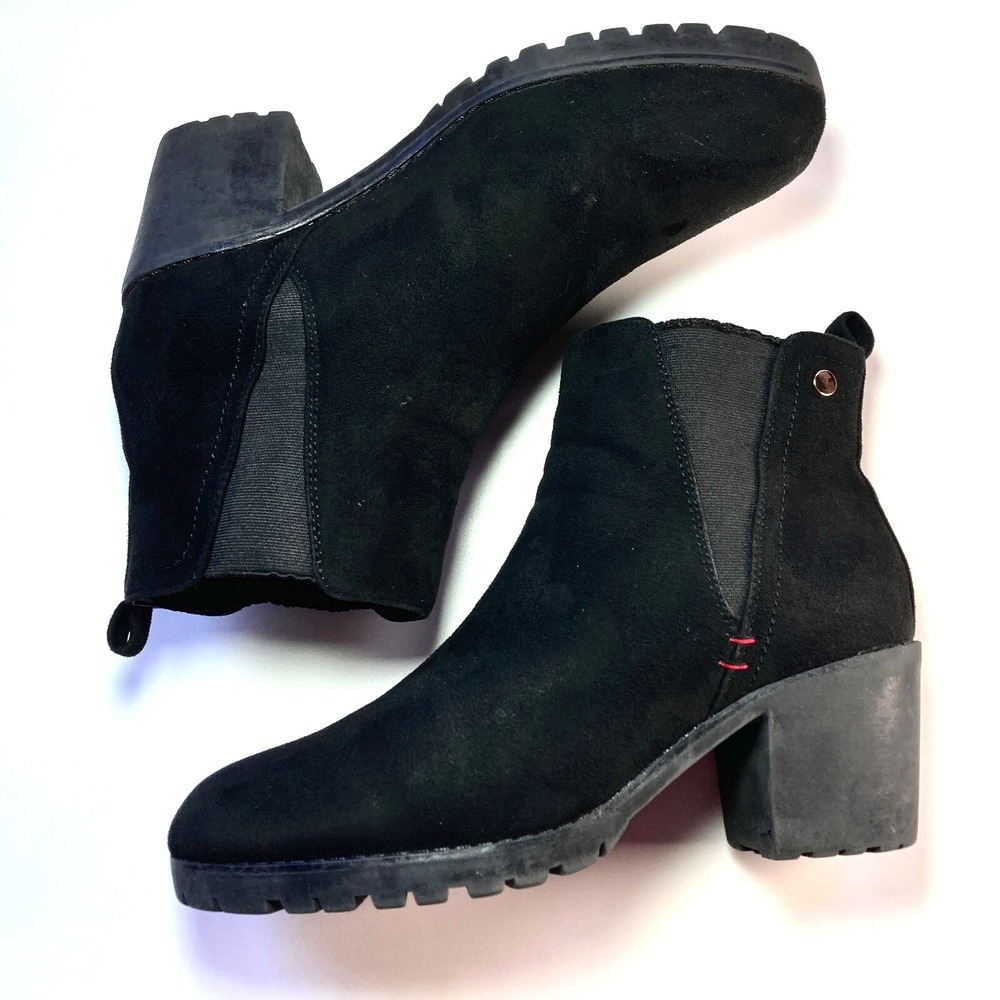 Jabasic Chunky Chelsea Block Heel Bootie Ankle Boot Womens 9 Black Y2k - Picture 4 of 11